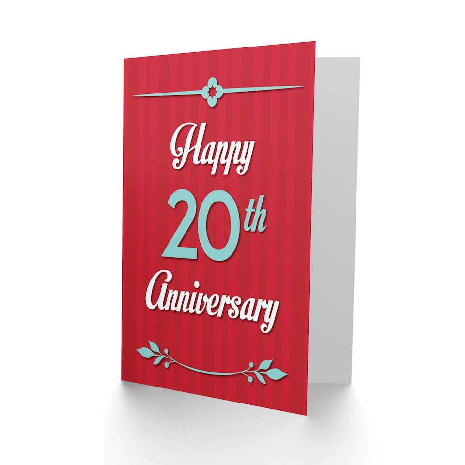 image 1 of Happy 20Th 20 Years Wedding For Wife Husband Anniversary Card