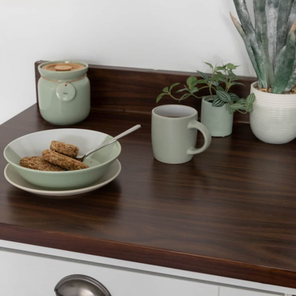 image 1 of Sticky Back Plastic Walnut Wood Effect Kitchen Self-adhesive Vinyl Wrap for Cupboards, Doors and Worktops 90cm x 15m - d-c-fix