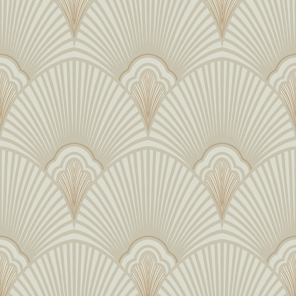 image 1 of Sublime Art Deco Geometric Natural Wallpaper Brown | Beige