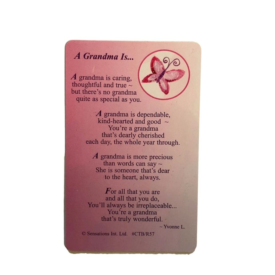 image 1 of A Grandma Is...Wallet Card (Sentimental Keepsake Wallet / Purse Card)