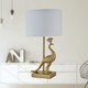 image 7 of Set of 2 Majestic - Gold Peacock Table Lamps with White Shades