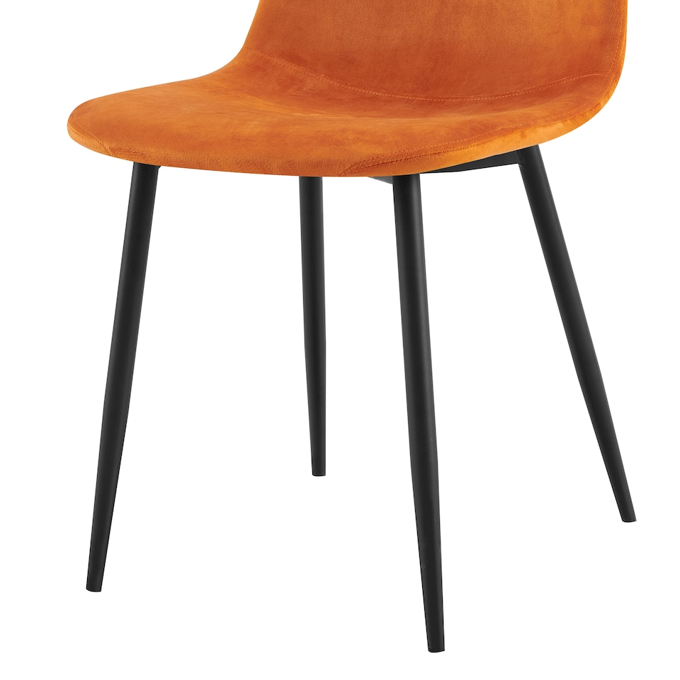 image 1 of Luxe Dining Chair 4pc Apricot Orange Wood Printed Coating Orange