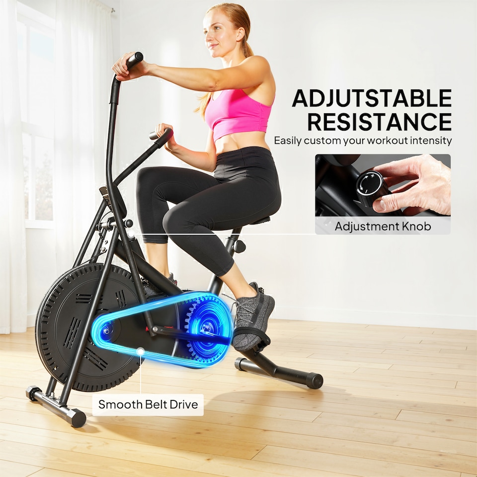 image 1 of SPORTNOW Exercise Bike with Adjustable Seat, LCD Display, Smooth Belt Drive