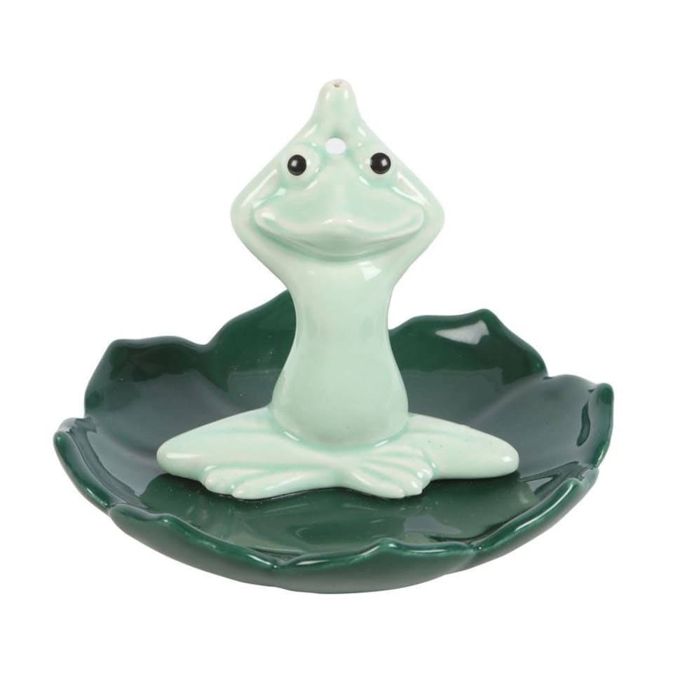 Something Different Yoga Frog Incense Holder - Green - One Size