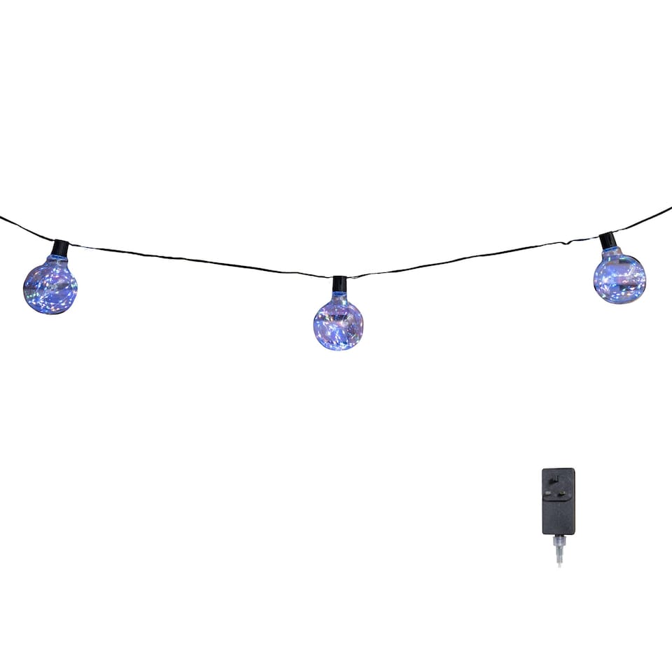 image 1 of 9.5m Set of 20 Connectable Galaxy Festoon Firefly String Lights with Multi-Coloured LEDs