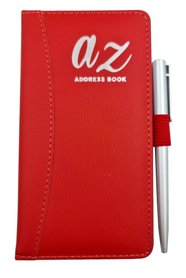 image 1 of Slim Red Address Book & Pen
