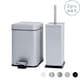 image 1 of Harbour Housewares Square Toilet Brush & Bin Set - Matt Grey Grey