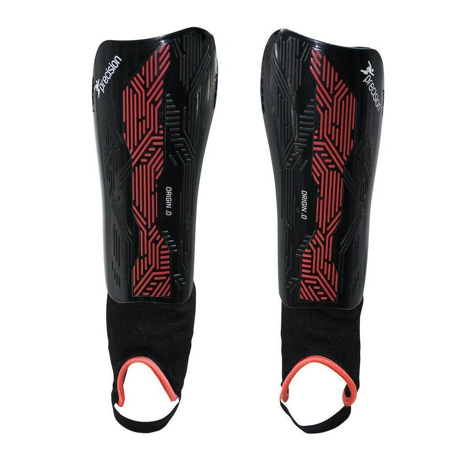 Precision Unisex Adult Origin.0 Shin Guards - Black/Red - L