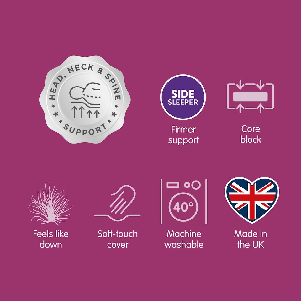 image 1 of Slumberdown Feels like Down Super Support Pillow, Firm Support, 2 Pack