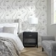 image 3 of Belle Wallpaper in Monochrome | White | Monochrome