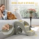 image 3 of PawHut Foldable Pet Stairs 3 Steps with Non-slip Mats for Small Dogs, Grey
