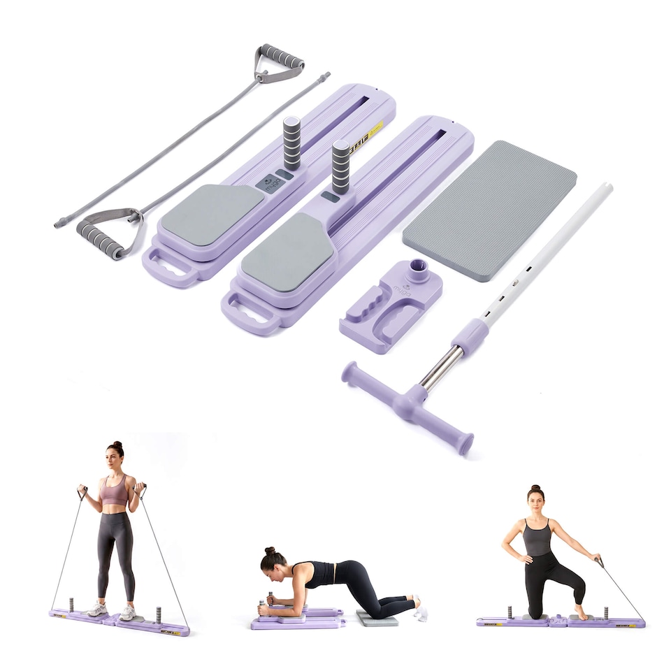 image 1 of Myga Pilates Split Glider Board with Adjustable Handrail - Purple