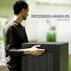 image 4 of Outsunny 97L Plastic Garden Storage Box, Storage Container w/ Handles Black
