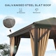 image 3 of Outsunny 3x3(m) Hardtop Gazebo Outdoor Shelter with Aluminium Frame | Brown | Bronze Tone, Brown | 298 x 298 x 260cm | 1