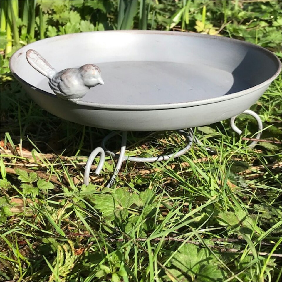 image 1 of Metal Bird Bath or Feeder for garden birds or wildlife, 22cm diameter
