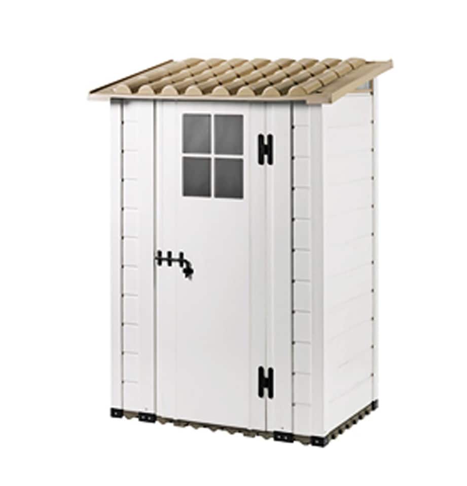 image 1 of Tuscany Evo 4' x 2'6inch 100 Plastic Garden Storage Shed Single door | White