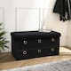 image 3 of OHS 6 Drawer Soft Boucle Home Hallway Bedroom Shoe Storage Cube Organiser Ottoman Chest Unit | Black