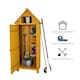 image 4 of JSH Bideford Tall 180cm Wooden Garden Storage Shed Unit with Pitched Roof - Natural