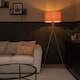 image 6 of ValueLights Camden Brushed Chrome Tripod Floor Lamp Pink Shade and Bulb