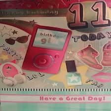 Happy Birthday Girl Age 11 Female Birthday Greeting Card