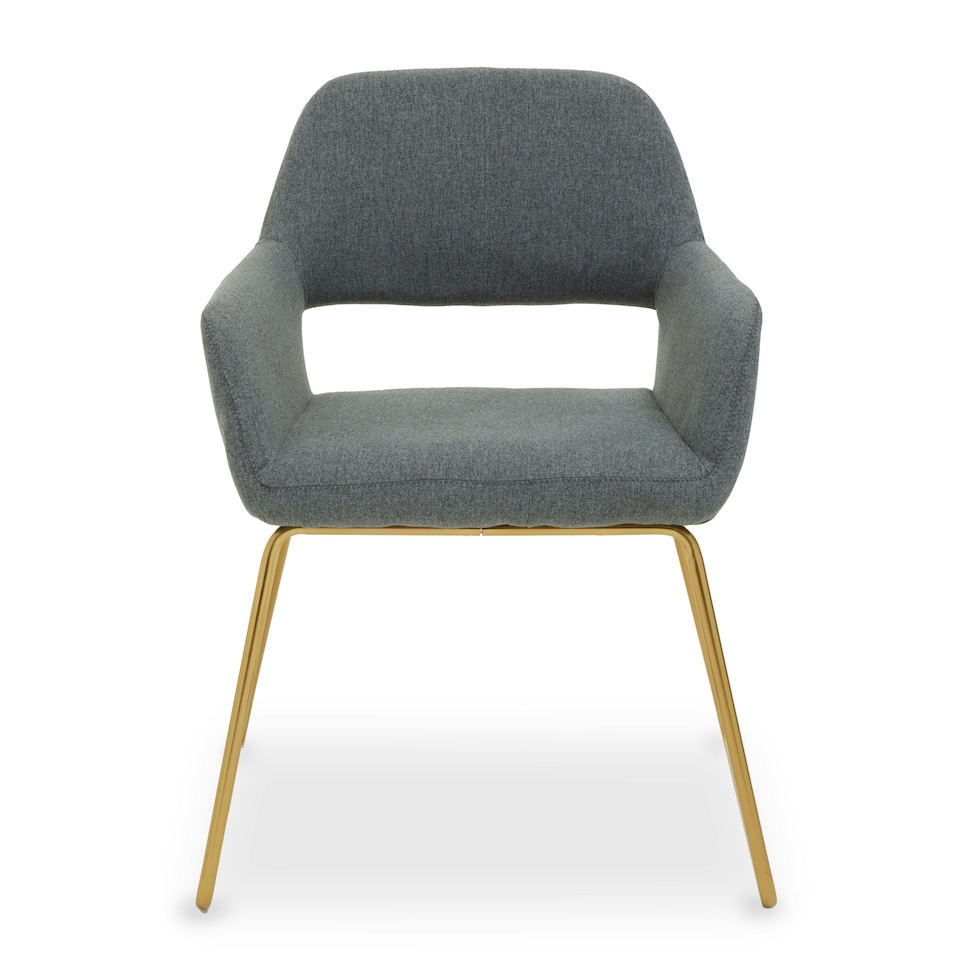 image 1 of Interiors by Premier Grey Dining Chair, High Quality Kitchen Chair, Back & Arm Support Fabric Chair, Easy to Clean Armchair