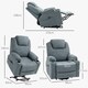 image 3 of HOMCOM Riser and Recliner Chair for the Elderly, Quick Assembly, Fabric Overstuffed Lift Chair with Vibration Massage and Heat, Remote Control, Side Pockets, Cup Holders, Pocket Spring, Charcoal Grey