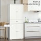 image 3 of HOMCOM 184cm Tall Kitchen Cupboard, Freestanding Kitchen Pantry Storage Cabinet with 4 Doors, 3 Adjustable Shelves, Drawer, Anti-tipping Device, Sideboard Organiser for Dining Room, Living Room, White