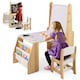 image 1 of COSTWAY Kids Art Table and Chair Set Multifunctional Kids Activity-Natural