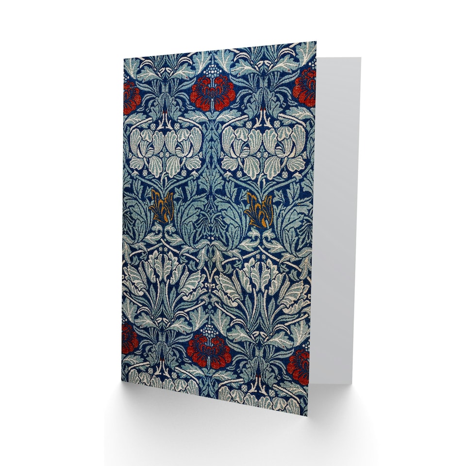 image 1 of William Morris Art Card Tulip and Rose Floral Pattern