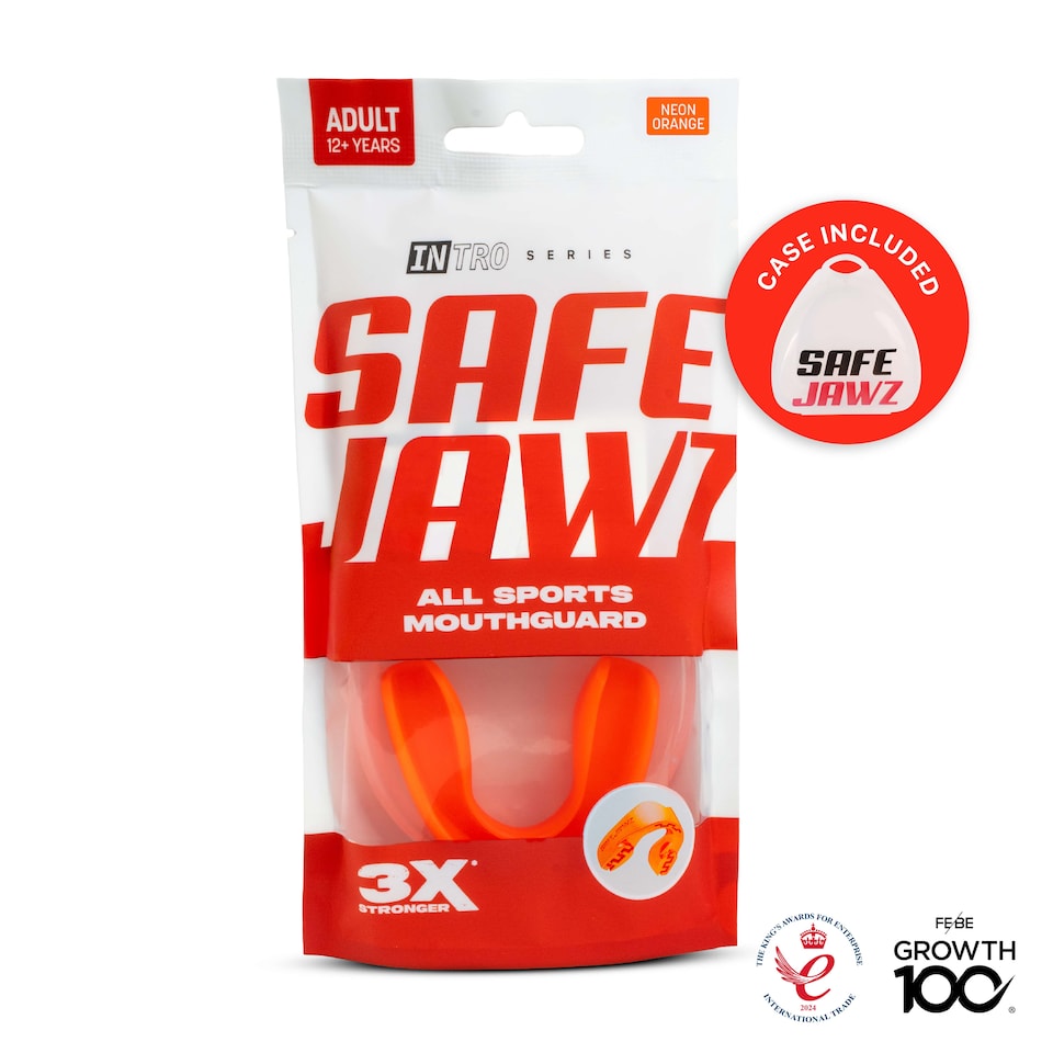 image 1 of SAFEJAWZ Intro Sports Mouth Guard Orange Adult/Junior