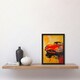 image 2 of Classic Red Sports Car Lover Vibrant Man Black Framed Wall Art Print A4