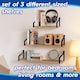 image 4 of Harbour Housewares 3pc Rustic Wooden Floating Shelves Set - Natural