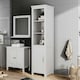 image 5 of Living and Home Rustic & 3 Shelves Freestanding Bathroom Tall Cabinet - White