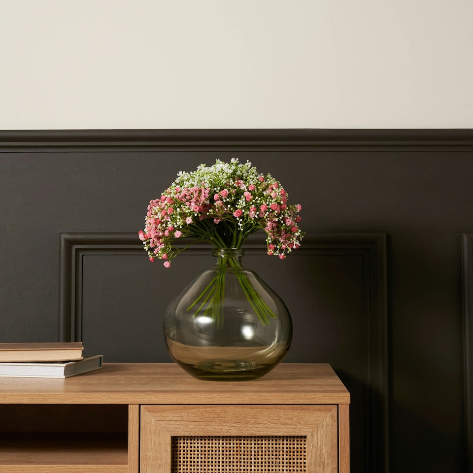 image 1 of BHS Recycled Round Glass Vase, Green