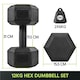 image 3 of Yaheetech 2x6kg (Sold in Pair) Hex Dumbbells Set Black