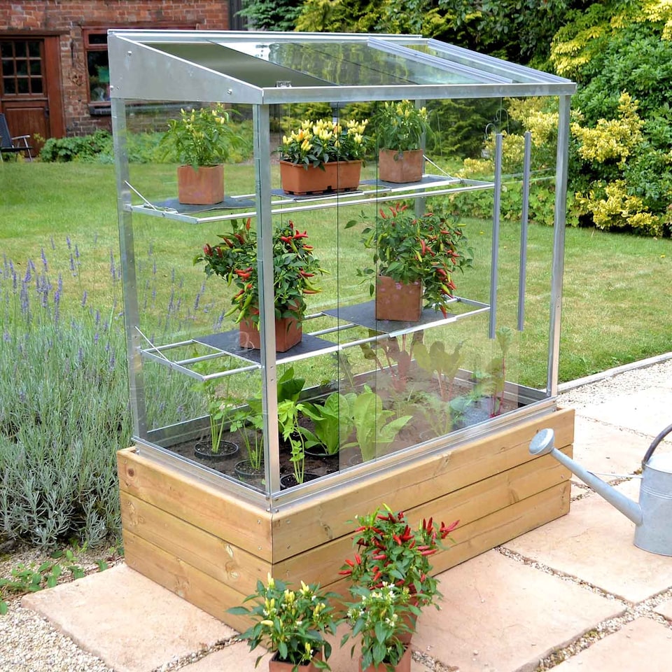 image 1 of Marshalls Garden 4' 3/4 Midi Growhouse - Aluminium Frame, 3mm Toughened Glass
