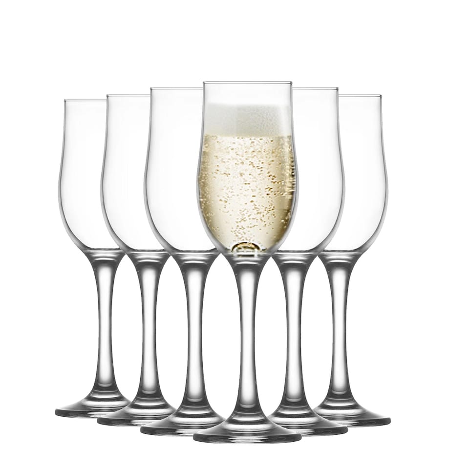 image 1 of LAV Nevakar Champagne Flutes - 195ml - Clear - Pack of 6