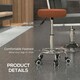 image 8 of Vinsetto Round PU leather Salon Beautician Stool Adjustable Height, Brown