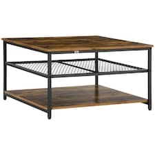 Industrial 3 Tier Coffee Table Rustic Brown | Brown