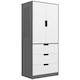 image 1 of HOMCOM 2 Door Wardrobe Modern Wardrobe with 3 Drawer and Hanging Rod, Grey