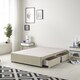 image 2 of Astoria Divan Bed Base with 2 Drawers & 30 Inch Diamante Headboard in Linen Fabric | Brown | Wheat | Double
