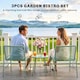 image 3 of Outsunny Rattan Bistro Set with 2 Chairs & Round Table for Patio | Green | Green | 58 x 67 x 75 cm (chair), 46 x 46 x 46 cm (table)
