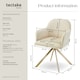 image 6 of Lounge Armchair Living Room Accent Chair 360 Swivel Slim Steel Legs Velvet Fabric | Cream | cream/gold | 2