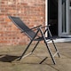image 2 of Outdoor Garden Patio Multi Position Reclining Folding Chair in Black and Silver | Grey | Grey