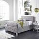 image 3 of Side Opening Ottoman Storage in Grey Linen, King