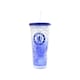 image 1 of Chelsea FC Crest 600ml Freezer Cup With Straw - Blue - One Size