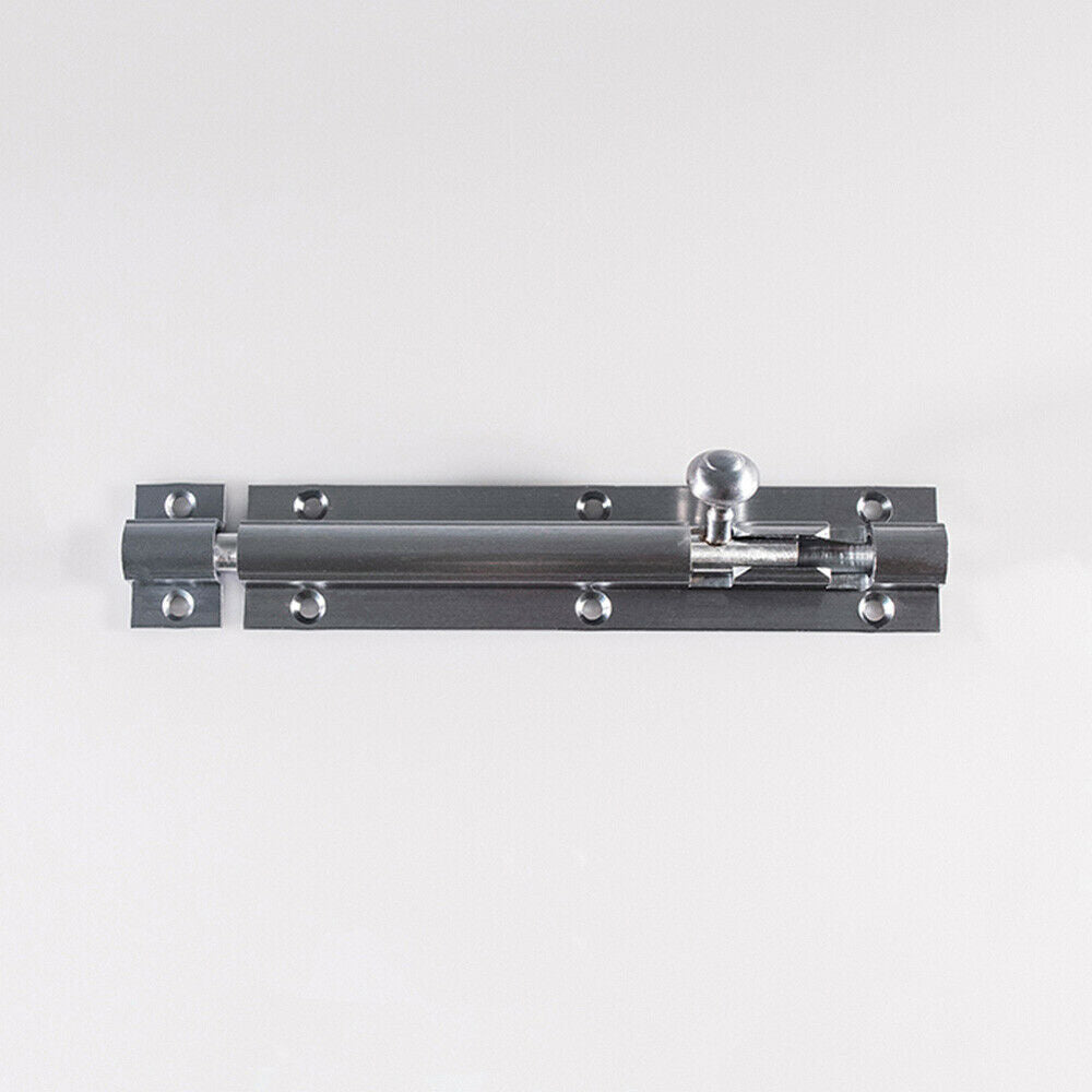 Loops Straight Barrel Surface Mounted Door Bolt Lock 151 x 32mm Satin Chrome
