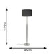 image 3 of ValueLights Silver Floor Lamp with Large Charcoal Grey Shade