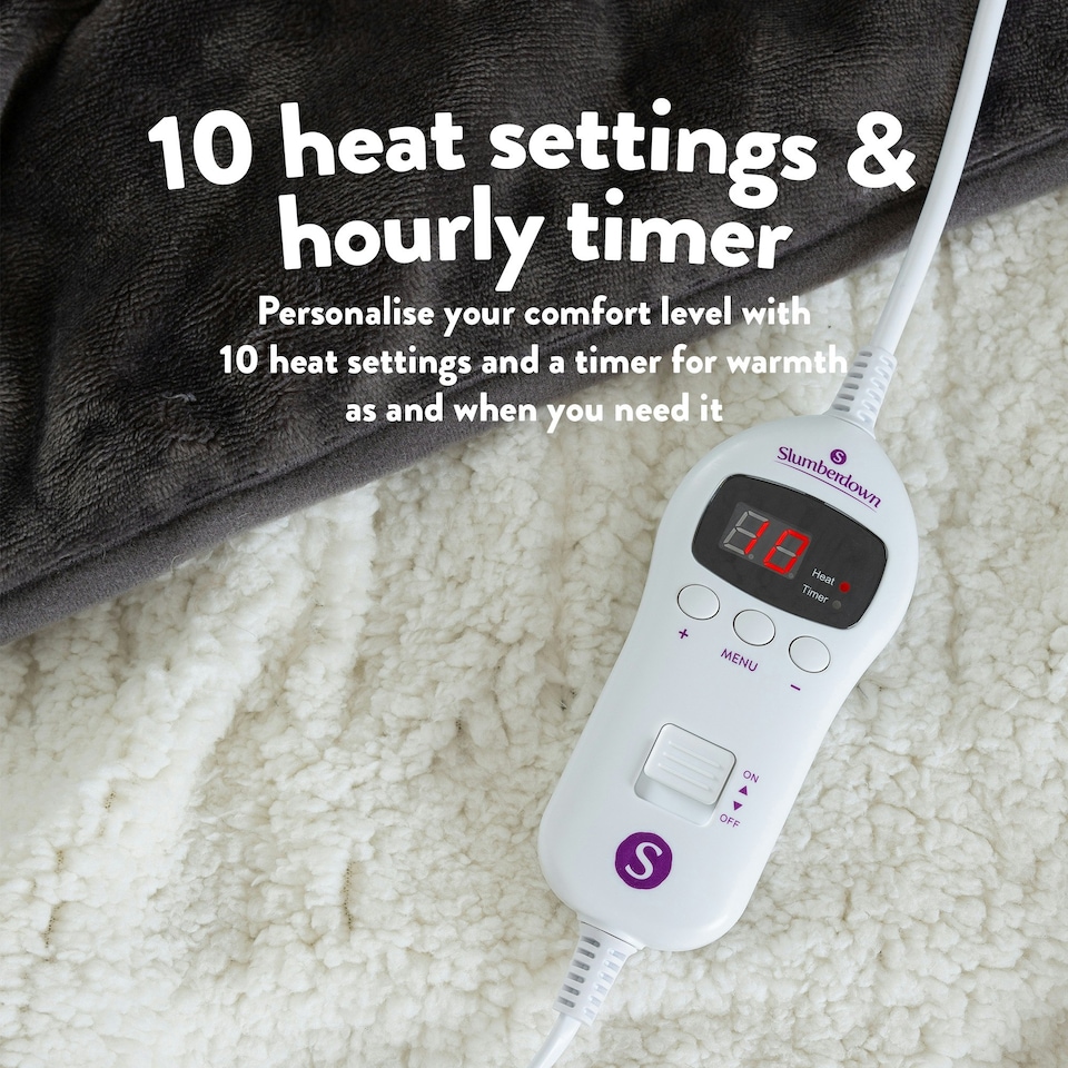 image 1 of Slumberdown Cosy & Snug Sherpa Fleece Heated Throw