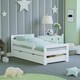 image 1 of Junior Vida Taurus Toddler Bed With Storage Drawer, White, 70 x 140cm